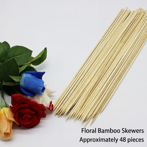 Brochetas de Bambú Natural Para DIY Empaque de Ramos de Fresas Materiales Florales Artesanía Hecha a Mano Palos Con Punta Afilada