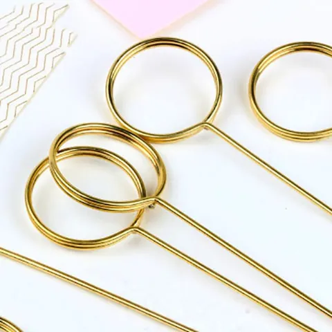 Gold Metal Floral Card Holder Sticks Heart Round Star Shape Flower Bouquet Card Clips For Wedding Party Floral Decoration