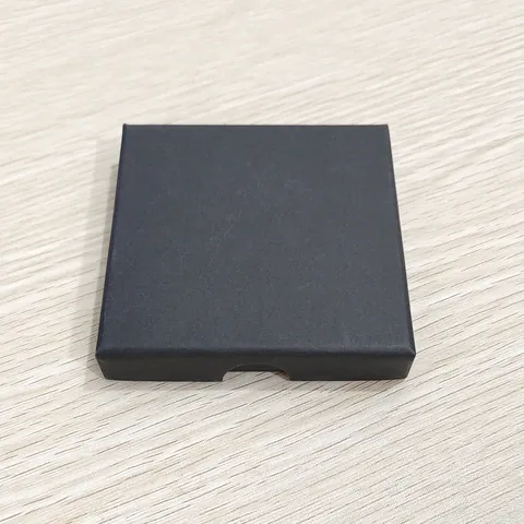 Luxury Black Matte Cardboard Jewelry Gift Box Square Thin Two Piece Storage Box For Necklace Earring Ring Bracelet With Sponge Liner