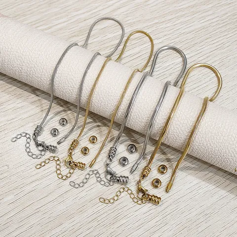 DIY 304 Edelstahl Schlangenkette Halskette Vakuum Gold PVD 18K Gold Schmuckherstellung Zubehör Für Herren Damen Schmuck