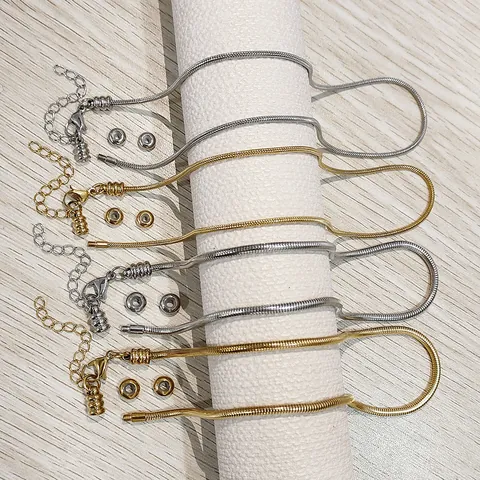 DIY 304 Edelstahl Schlangenkette Halskette Vakuum Gold PVD 18K Gold Schmuckherstellung Zubehör Für Herren Damen Schmuck