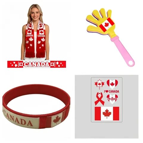 Soccer Fan Cheer Kit With Scarf Hand Clapper Wristband Tattoo Stickers National Team Theme Football Match Accessories