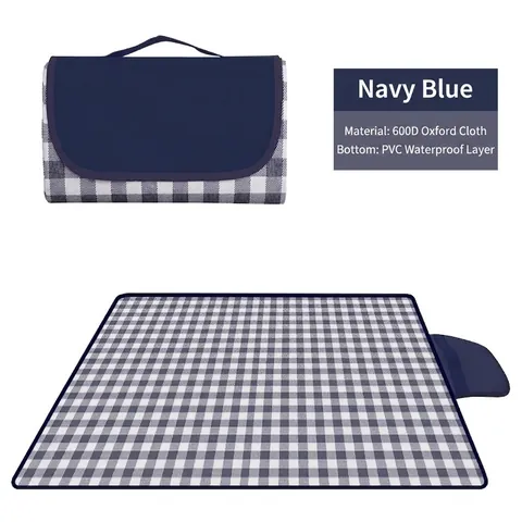 Foldable Waterproof Oxford Cloth Picnic Mat Classic Plaid Outdoor Camping Blanket Moisture Proof Portable Beach Mat For Travel Picnic