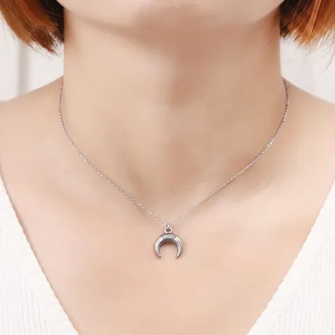 Vintage Edelstahl Anhänger Halskette Für Damen Silber Biene Herz Feder Anker Horn Kreuz Charms Mode Schmuck Geschenk