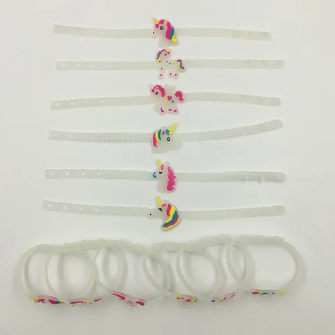 Bracciale in Silicone Unicorno Luminoso PVC Glow In The Dark Braccialetto Sportivo Per Bambini Regali Festa Unicorno Cartone Animato Bracciale