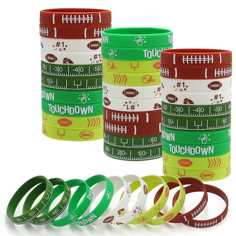Rugby Sports Silicone Bracelets Football Theme Rubber Wristbands Decorative Bangle For Fans Party Favor Athletes Jewelry