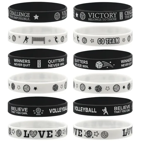 Braccialetti in Silicone per Pallavolo Bracciale in Gomma Sportiva Ispiratrice Citazioni Motivazionali Stampate Braccialetto per Team Atletica Unisex Decorazione Polso