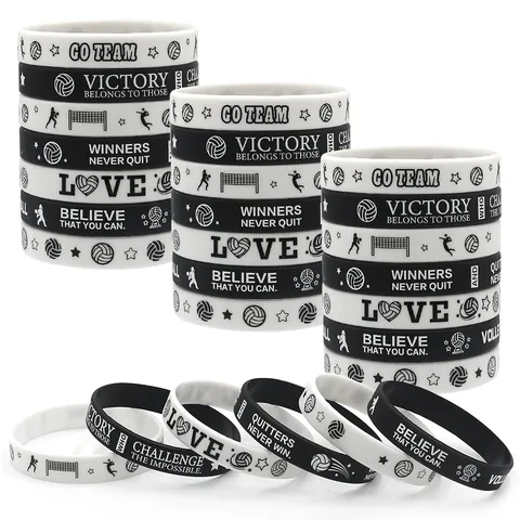 Braccialetti in Silicone per Pallavolo Bracciale in Gomma Sportiva Ispiratrice Citazioni Motivazionali Stampate Braccialetto per Team Atletica Unisex Decorazione Polso