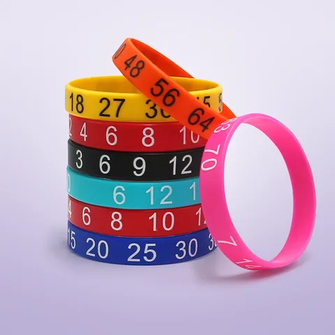 Colorful Silicone Wristband With Digital Number Printing Soft Rubber Bracelet For Party Favors Sports Events Educational Gift Universal Fit