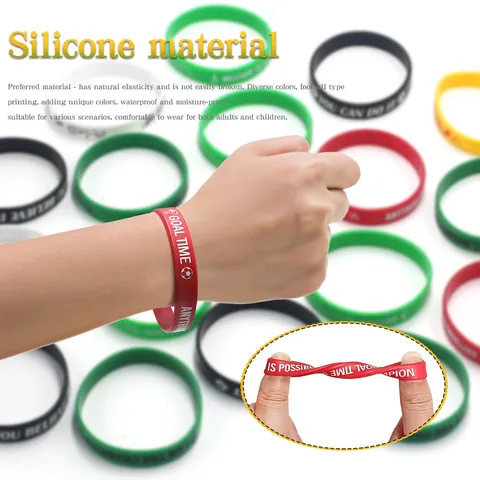 Braccialetti Motivazionali in Silicone a Tema Calcio per Feste Sportive Bracciali Elastici in Gomma per Bambini e Adulti