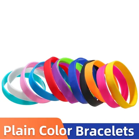 Luminous Glow Silicone Bracelet Elastic Rubber Wristband For Party Sports Fashion Bangle Plain Solid Color Gift For Men Women Kids