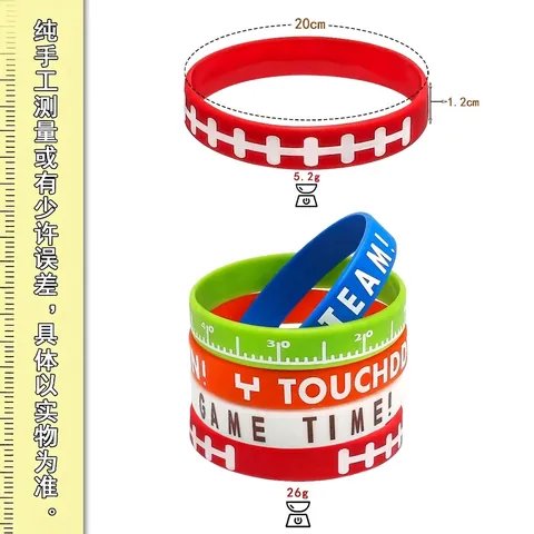 Silicone Rugby Wristbands Sports Inspirational Football Theme Party Favors Kids Motivation Silicone Jewelry Accessory