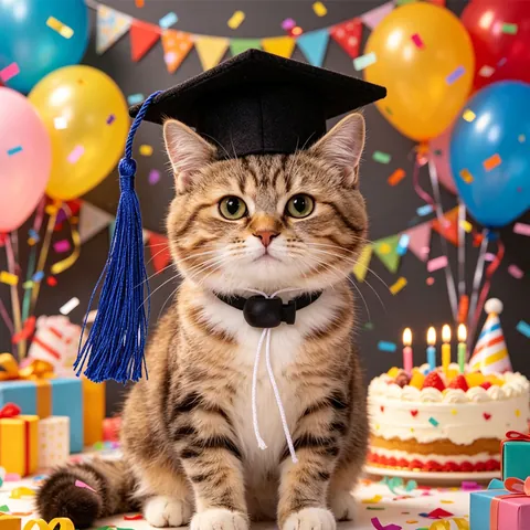 Adjustable Pet Graduation Cap Small Mini Doctor Hat For Cats Dogs Small Animals Birthday Party Costume Accessory With Tassel