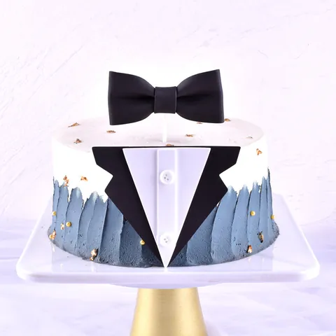 Juego de Decoración para Pasteles con Pajarita y Traje de Negocios Estilo Esmoquin para Hombres en el Día del Padre