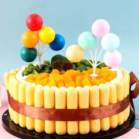 Regenboog Ballon Taarttopper Macaron Kunststof Bol Taart Decoratie Ornament Voor Verjaardag Feest Bakken Decoratie Kinderen