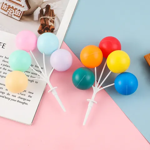Regenboog Ballon Taarttopper Macaron Kunststof Bol Taart Decoratie Ornament Voor Verjaardag Feest Bakken Decoratie Kinderen