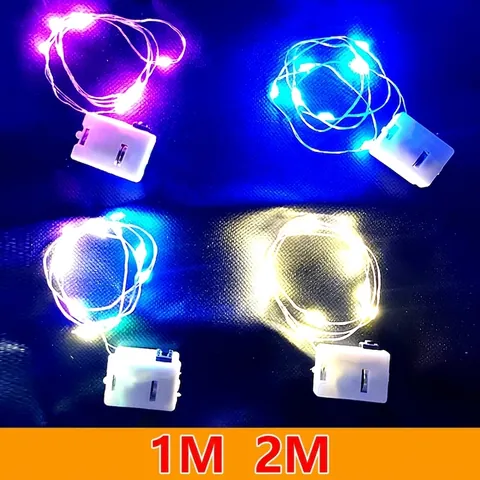 LED Copper Wire String Lights Battery Powered Multi Function Fairy Lights For Birthday Cake Flower Garland Decoration