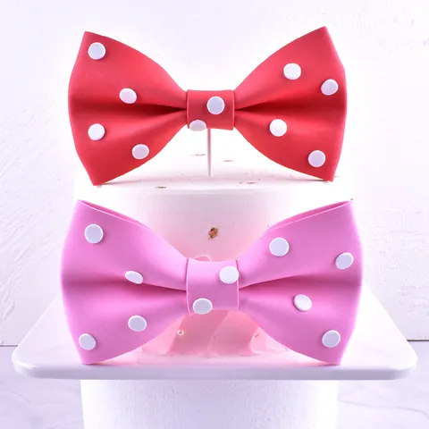 EVA Foam Bowknot Cake Topper Ins Style Ribbon Bow Cake Decoration Insert For Birthday Party Wedding Baking Dessert Ornament