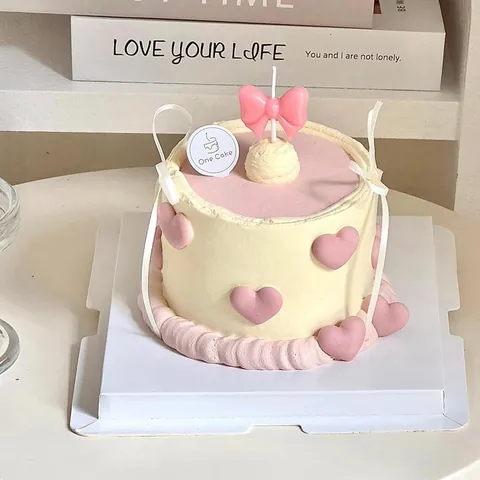 Ribbon Bow Birthday Cake Candle Set Pearlescent Pink White Bowknot Cake Topper For Valentine Day Dessert Table Decoration