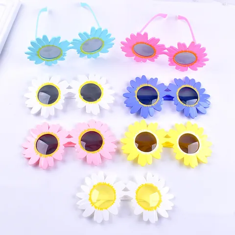 Daisy Flower Shaped Birthday Party Glasses Creative Funny Selfie Props For Decoration Adults Kids Plastic Sunglasses