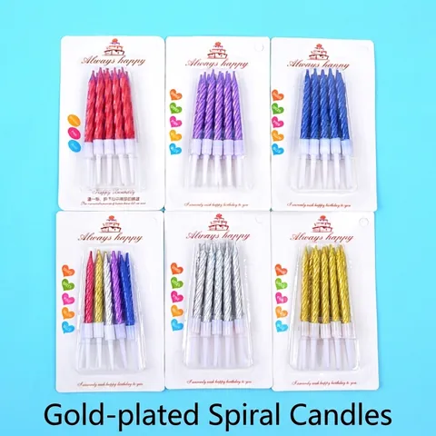 Metallische Spiral Geburtstagskerzen Für Tortendekoration Gold Silber Gedrehte Kerzen Set Für Party Backzubehör