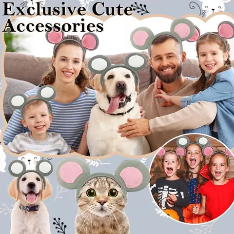 Elephant Mouse Cosplay Animal Ears Headband With Bowtie Tail Tutu Skirt Gloves For Halloween Party Costume For Women Kids