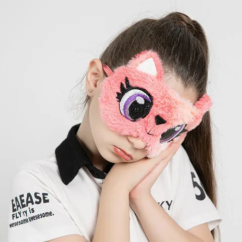 Cute Cartoon Owl Plush Sleep Eye Mask Blackout Soft Eye Cover For Women Students Travel Office Nap Fatigue Relief Mask
