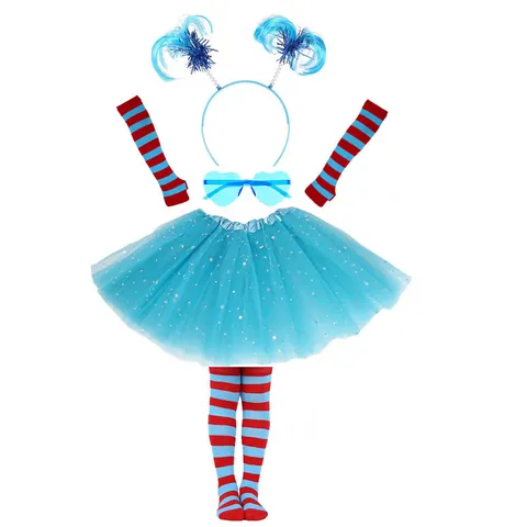 1980s Retro Party Costume Set Tutu Skirt Heart Sunglasses Headband Striped Socks Gloves For Halloween Carnival Accessories