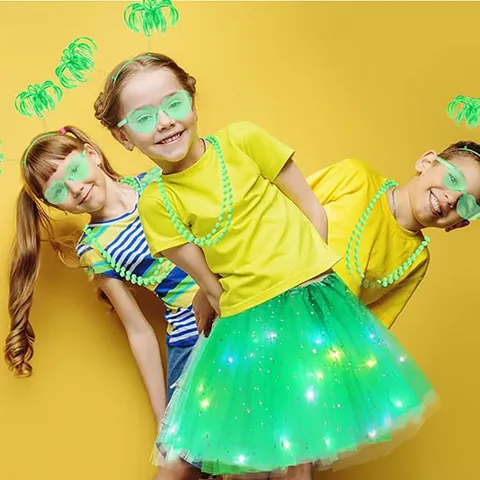 1980s Retro Party Costume Set Tutu Skirt Heart Sunglasses Headband Striped Socks Gloves For Halloween Carnival Accessories