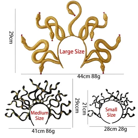 Medusa Schlangen Stirnband Griechische Mythologie Kopfschmuck Halloween Cosplay Strass Kunststoff Haarschmuck Gold Silber