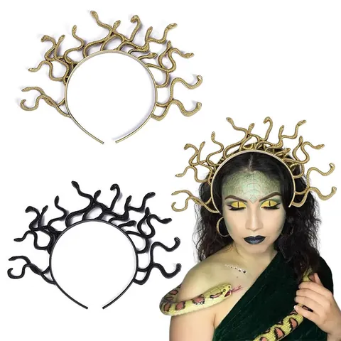 Medusa Schlangen Stirnband Griechische Mythologie Kopfschmuck Halloween Cosplay Strass Kunststoff Haarschmuck Gold Silber