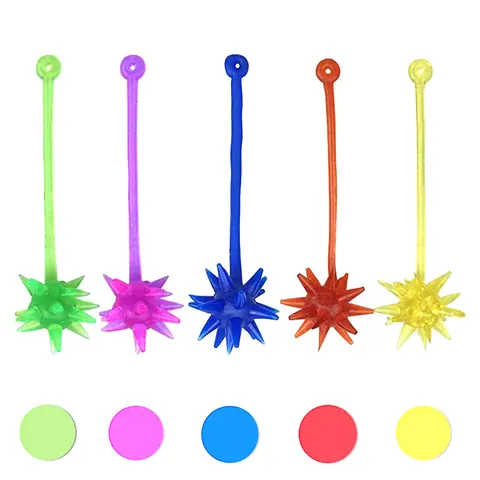 Nostalgic Sticky Meteor Hammer Toy Soft TPR Elastic Spiked Ball Stress Relief Novelty Fidget Squishy For Party Kids Gift
