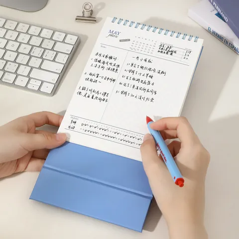 Calendrier de Table Minimaliste Coréen 2027 Planificateur Mensuel à Spirale Ornement de Bureau pour Bureau Maison Étude