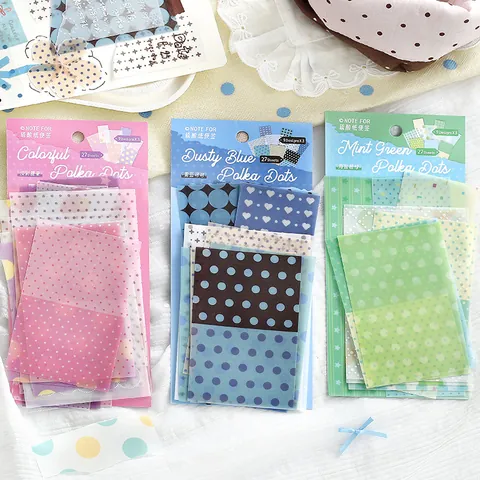 NOTE FOR Polka Dot Vellum Paper Memo Pad Set Translucent Scrapbooking Background Paper For Journaling DIY Crafts Stationery