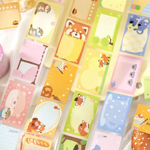 NOTE FOR Writable Die Cut Washi Tape Cute Cartoon Animal Scrapbook Border Decorative Sticker For DIY Journaling Planner