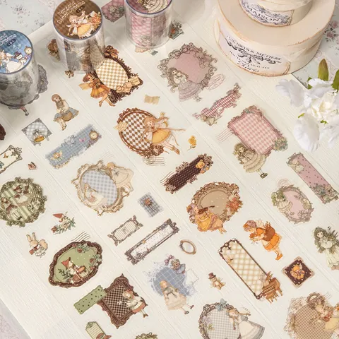 Retro Märchen PET Gestanztes Klebeband Vintage Mädchen Dekorative Aufkleber Für Scrapbooking DIY Journal Planer Süße Traum Serie