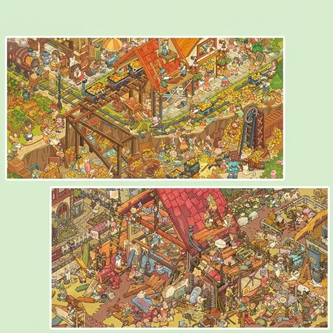 Waterproof PET Isometric Miniature Landscape Scene Stickers High Definition Glossy Film Creative Hand-Drawn DIY Decorative Sticker Collection