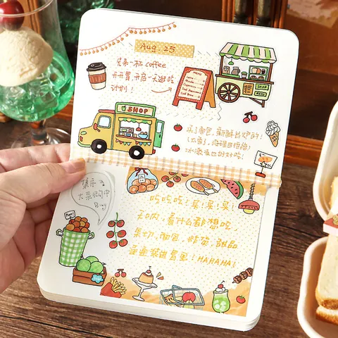 NOTE FOR Fun Doodle Memo Pad Happy Roaming Series Scrapbook Material Paper For Students DIY Journal Decor Memo Stationery
