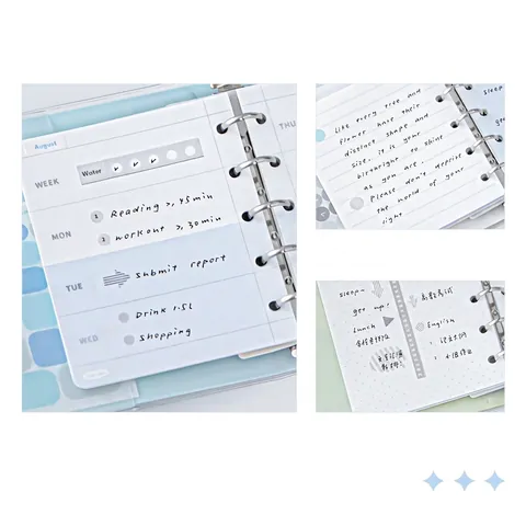 Planwith Jelly Series Magnetic Loose-Leaf Notebook 5-Hole Metal Binder PU Leather Waterproof Cover Colorful Pages Planner
