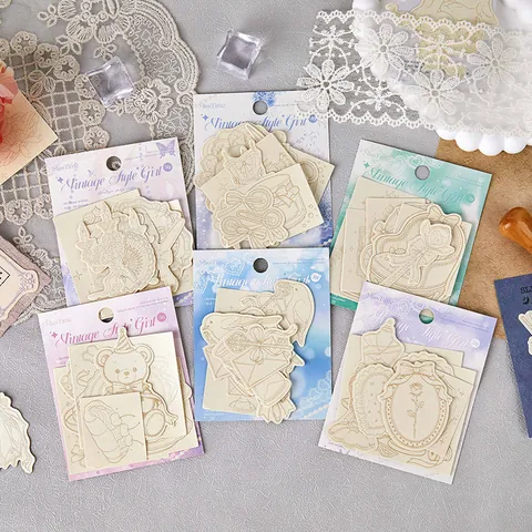 Vintage Style Girl Pearl Paper Stickers Original Line Art DIY Scrapbooking Journal Decoration Material Stationery Pack