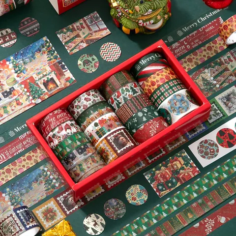 Retro Kerst Washi Tape Set 18 Rollen Vintage Scrapbooking Stickers Gifts For All Serie DIY Decoratieve Knutseltape