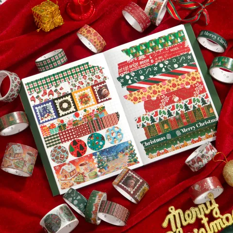 Retro Kerst Washi Tape Set 18 Rollen Vintage Scrapbooking Stickers Gifts For All Serie DIY Decoratieve Knutseltape