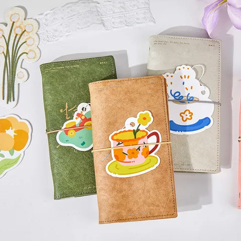 A6 Loose-leaf Notebook DuPont Paper Cover Fresh Minimalist Text Style Student Planner Journal 68 Sheets Wood Pulp Paper