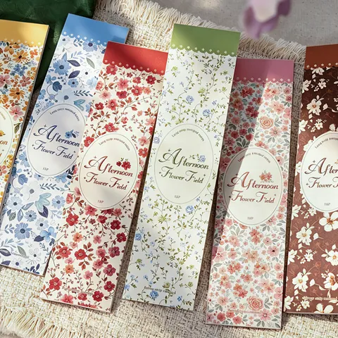 Vintage Französisch Floral Langer Rand Notizblock Nachmittag Blumenfeld Leichtes Papier Für Journaling Scrapbooking DIY Notizen Dekoration