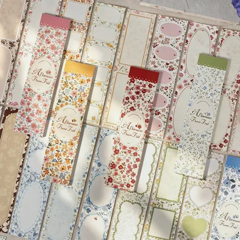 Vintage Französisch Floral Langer Rand Notizblock Nachmittag Blumenfeld Leichtes Papier Für Journaling Scrapbooking DIY Notizen Dekoration