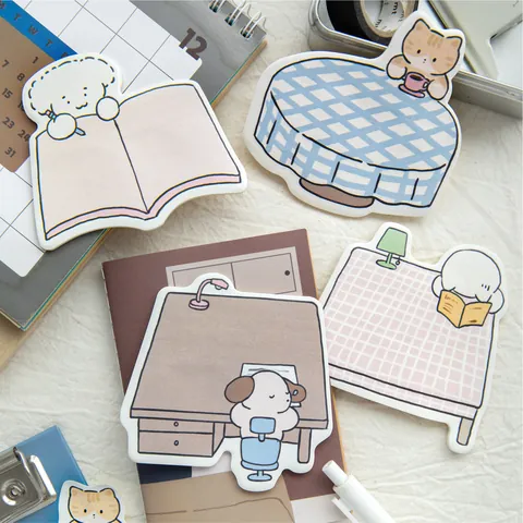 Momo Focus Mode Series Cute Animal White Kraft Paper Sticky Notes Self Adhesive Memo Pads Note Paper For Office School