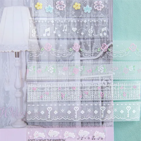 Pixel Garten Serie Glitzerndes PET Klebeband Schimmerndes Dekoratives Masking Tape Für Scrapbooking Journaling Basteln Blumen Hasen Muster
