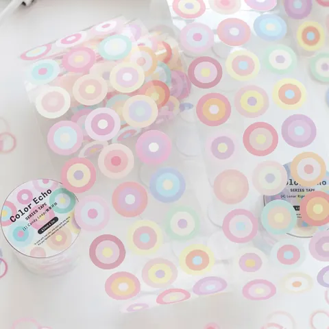 Color Echo Serie Synthetisches Papier Gestanztes Klebeband Minimalistische Runde Kreis Punkt Aufkleber Für Planer Scrapbooking Bastelbedarf