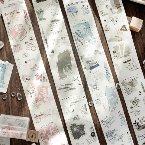 Vintage Washi Tape Voor Journaling DIY Scrapbooking Minimalistisch Esthetisch Botanisch Tekst Collage Decoratieve Papier Tape