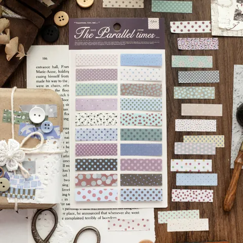 The Parallel Times-serie Decoratieve Papieren Stickers Voor DIY Scrapbooking Hand Account Vintage Floral Dot Minimalistische Stickers